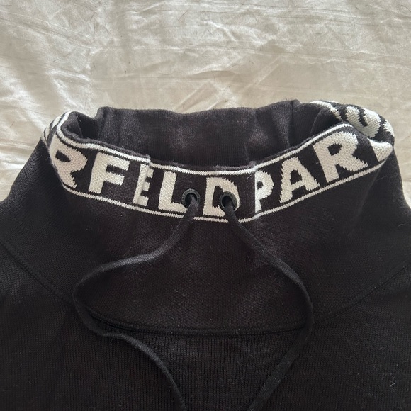 Black Hoodie with White Stripes - Picture 4 of 8